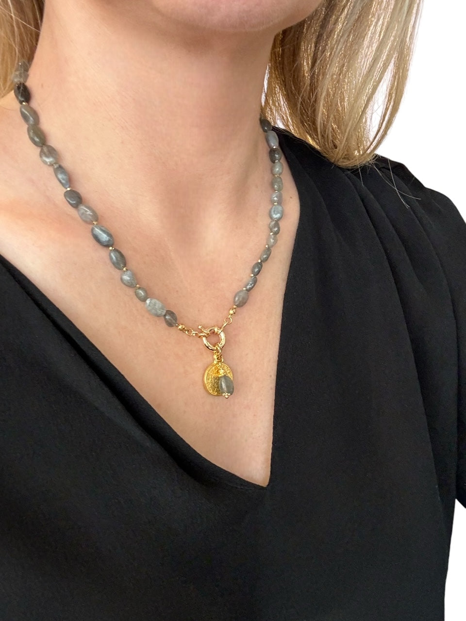 Collier Athena en Pierre de lune grise