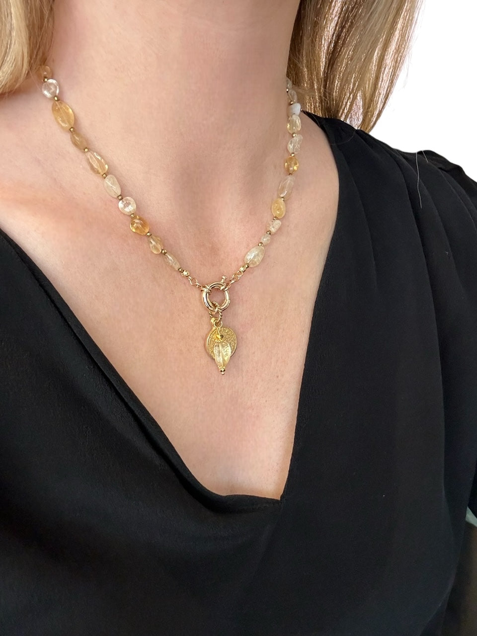 Collier Athena en Citrine