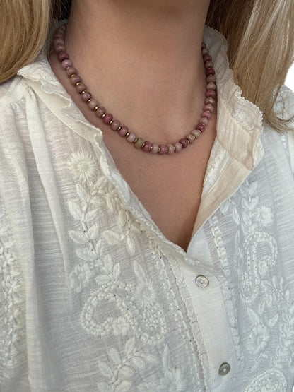 Collier Africa en Rhodonite