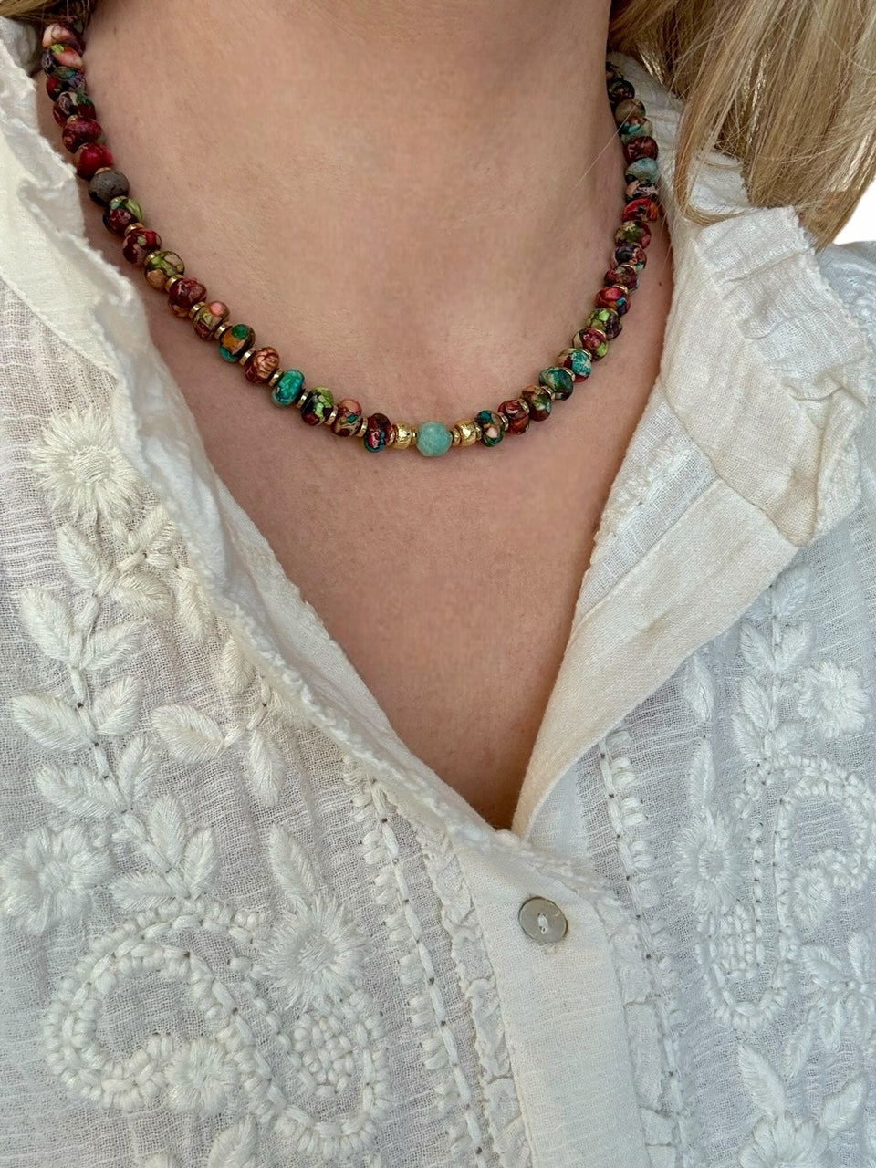 Collier Africa en Jaspe Impérial multicolore