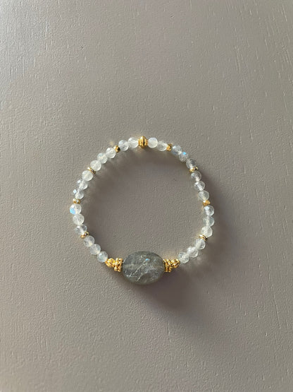 Bracelet Eden en Labradorite ovale et pierres fines