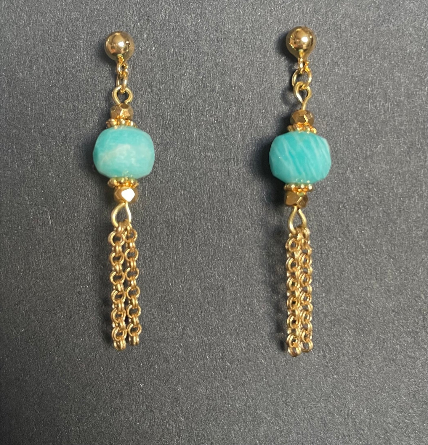 Boucles d'oreilles Bahia en Amazonite