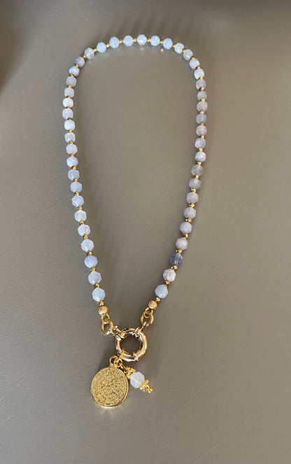 Collier Athena en Aigue marine