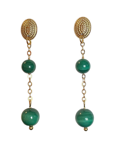 Boucles d'oreilles Victoria en Malachite