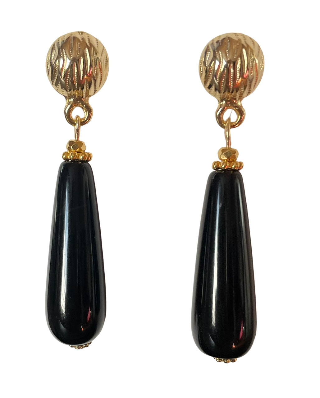 Boucles d'oreilles Diana en Agate noire