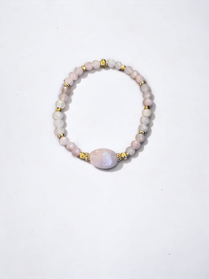 Bracelet Eden en Quartz rose ovale et pierres fines