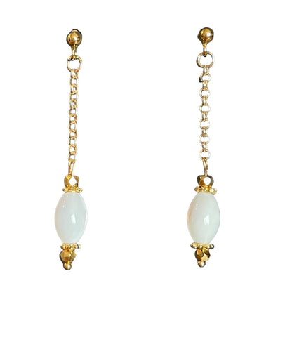 Boucles d'oreilles Athena en Nacre blanche