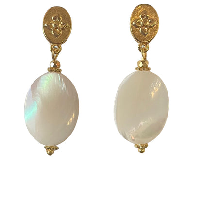 Boucles d'oreilles Diana en Nacre blanche