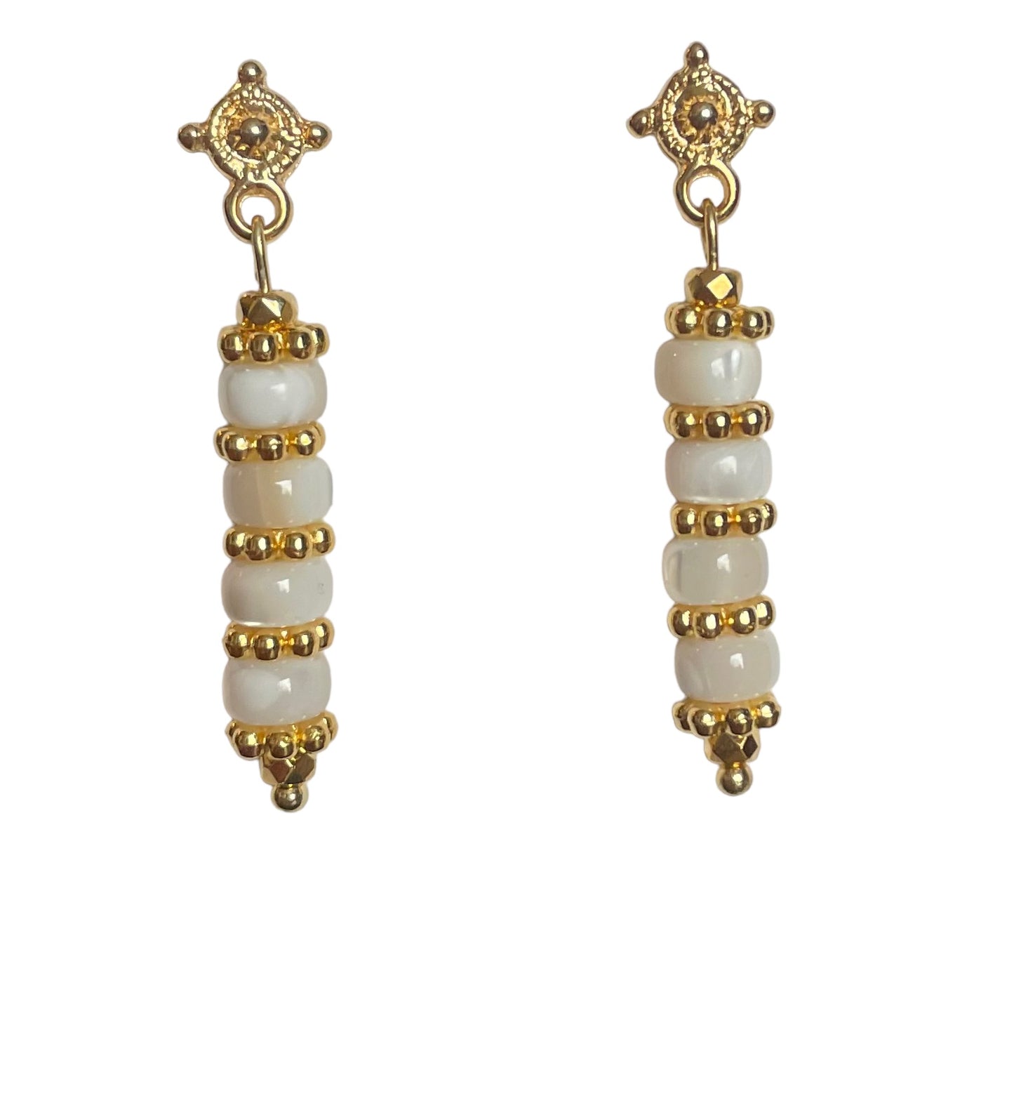 Boucles d'oreilles Roma en Nacre blanche