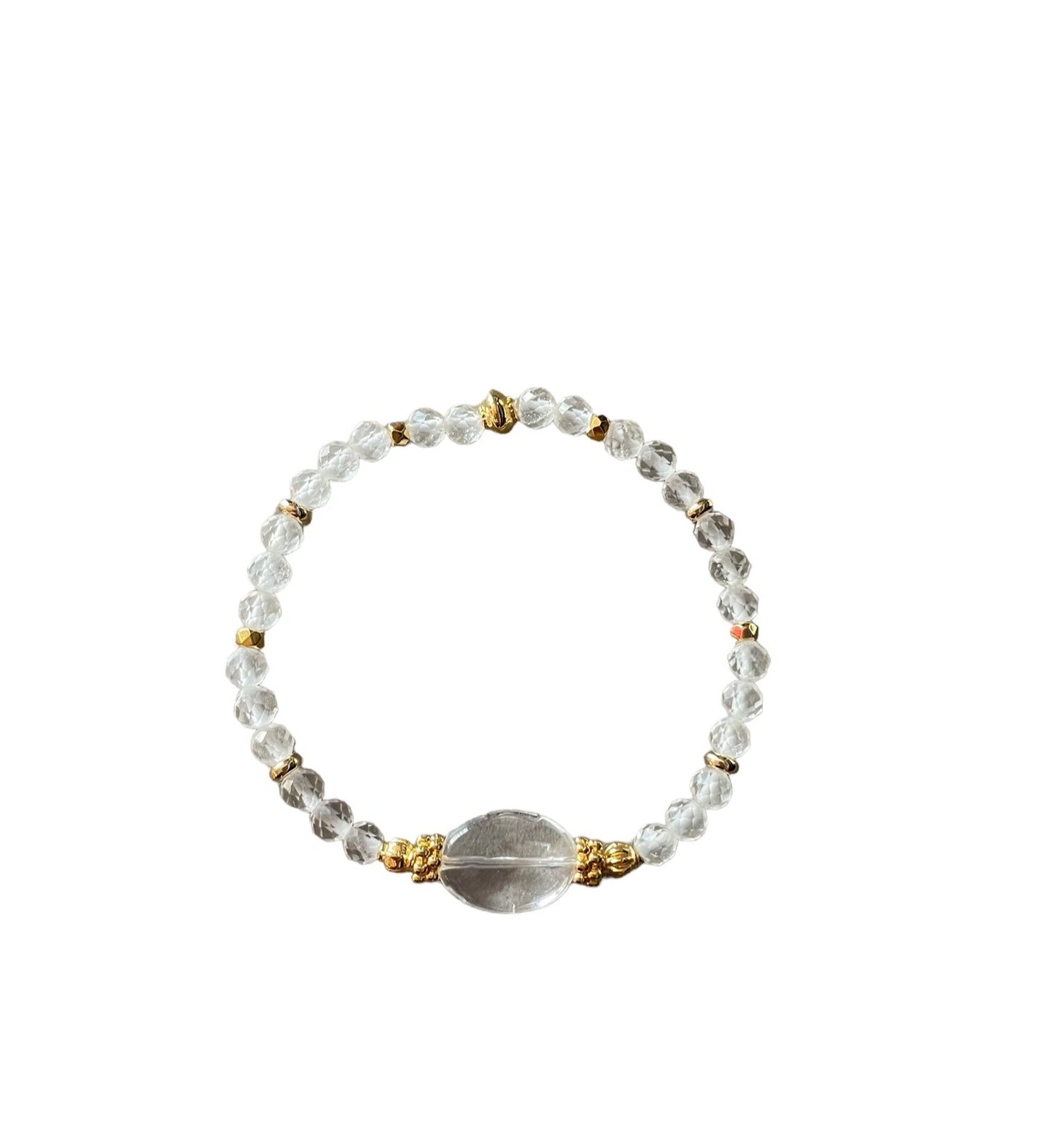 Bracelet Eden en Cristal de Roche ovale et pierres fines