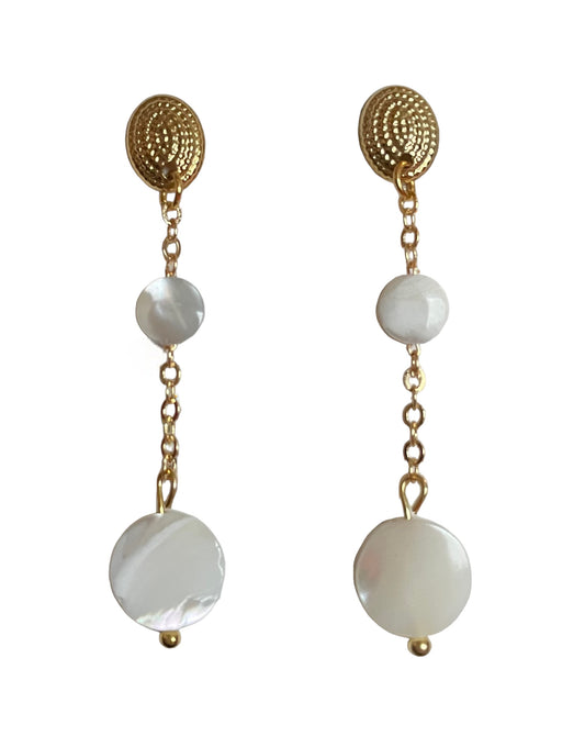 Boucles d'oreilles Victoria en Nacre blanche