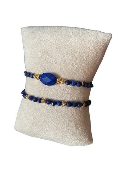 Bracelet Eden en Lapis Lazuli ovale et pierres fines