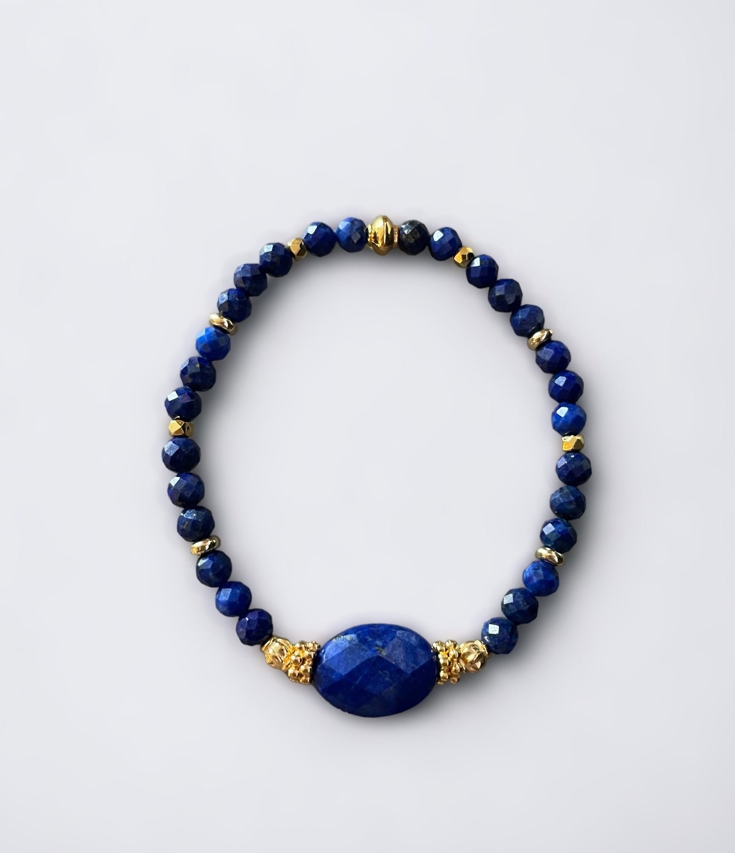 Bracelet Eden en Lapis Lazuli ovale et pierres fines