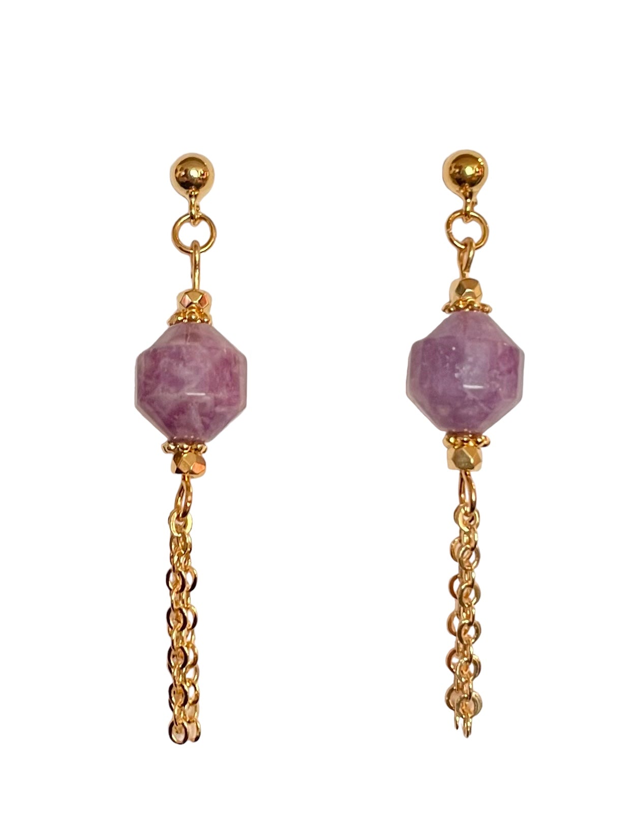 Boucles d'oreilles Bahia en Lépidolite