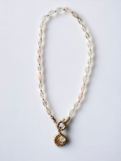 Collier Athena en Quartz rose