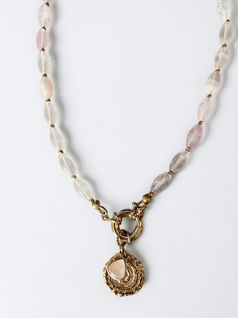 Collier Athena en Quartz rose