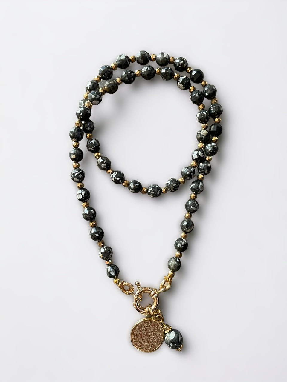 Collier Athena en Obsidienne mouchetée