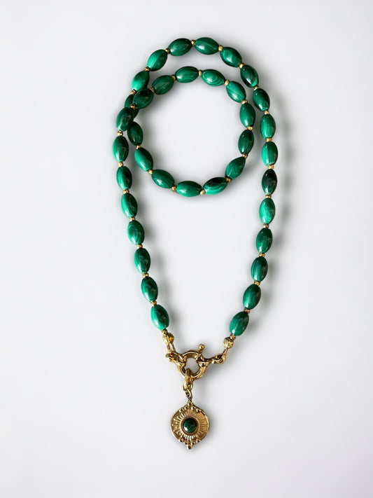 Collier Athena en Malachite