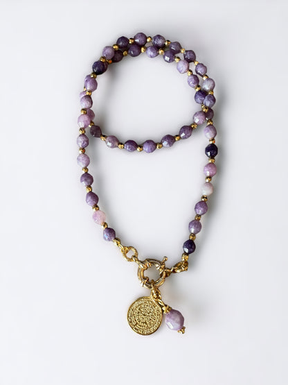 Collier Athena en Lépidolite