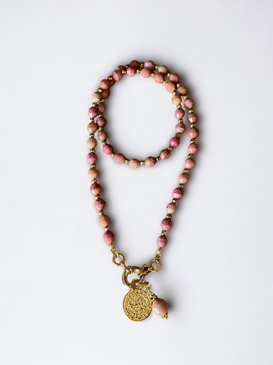 Collier Athena en Rhodonite