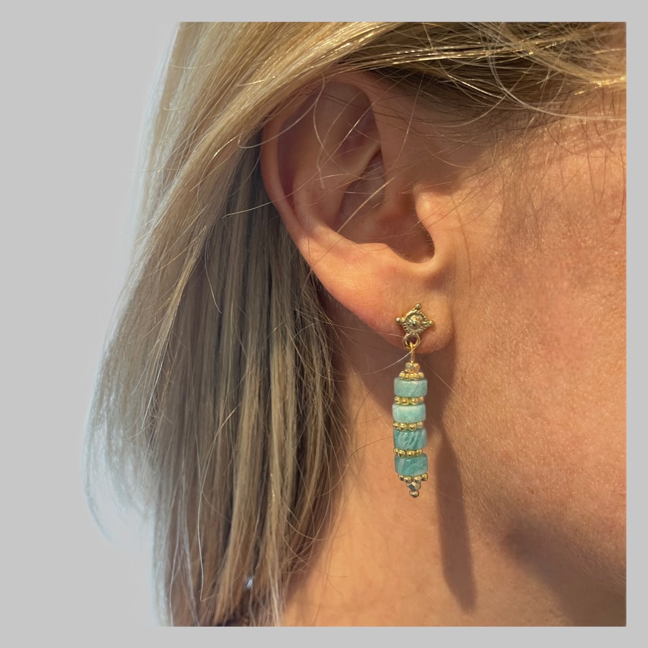 Boucles d'oreilles Roma en Amazonite