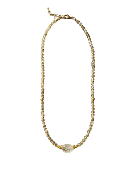 Collier Eden en Citrine ovale et pierres fines