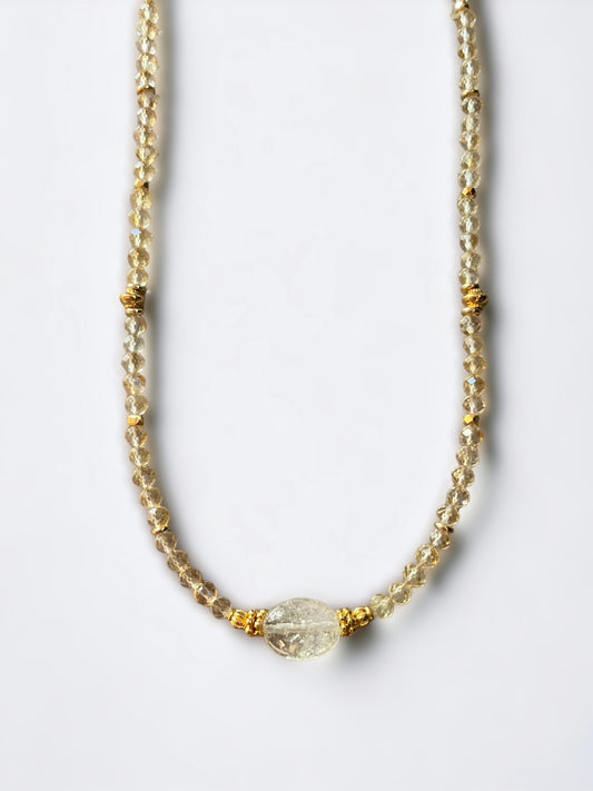 Collier Eden en Citrine ovale et pierres fines