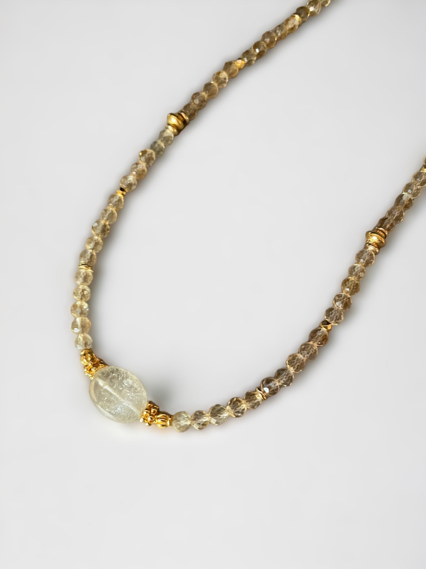 Collier Eden en Citrine ovale et pierres fines