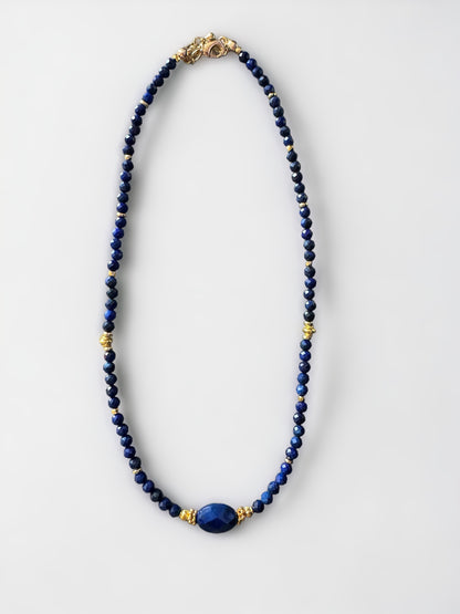 Collier Eden en Lapis lazuli ovale et pierres fines