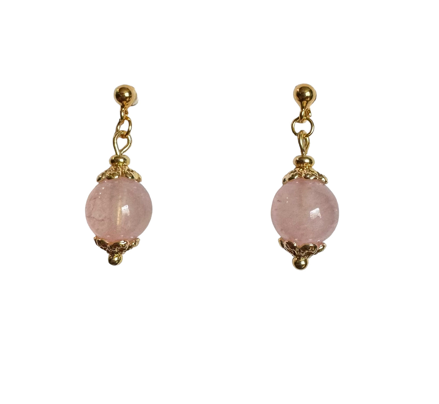 Boucles d'oreilles Luna en Quartz rose