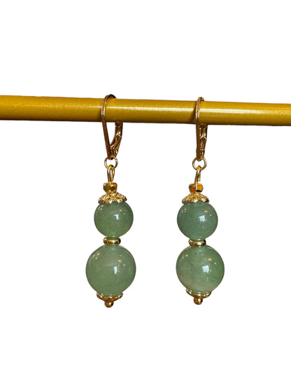 Boucles d'oreilles Luna longues en Aventurine