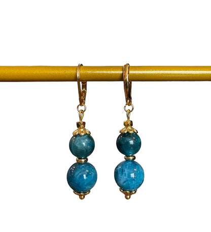 Boucles d'oreilles Luna longues en Apatite