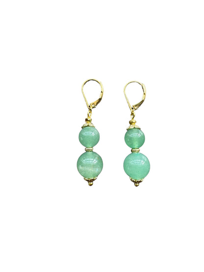 Boucles d'oreilles Luna longues en Aventurine