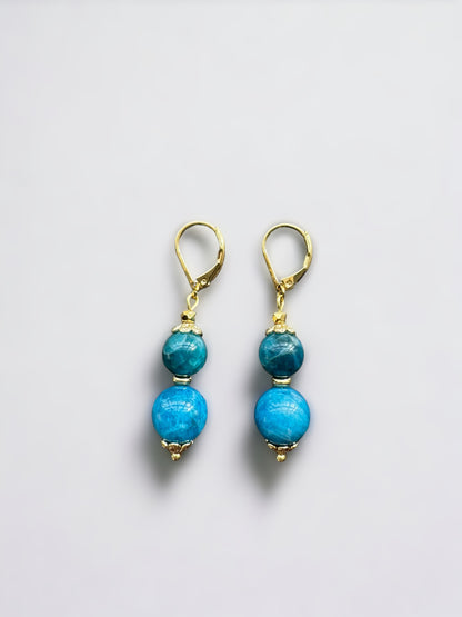 Boucles d'oreilles Luna longues en Apatite