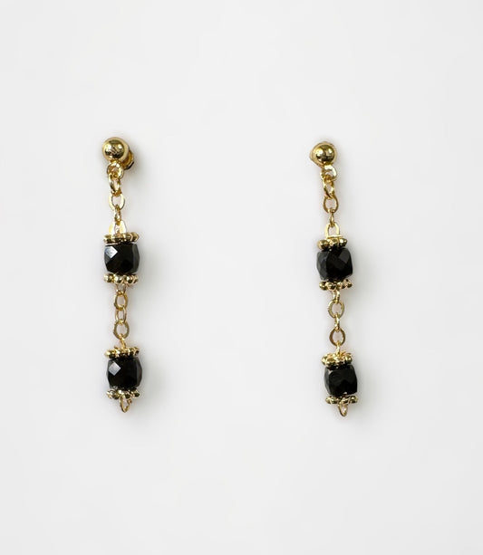 Boucles d'oreilles Jasmine en Obsidienne