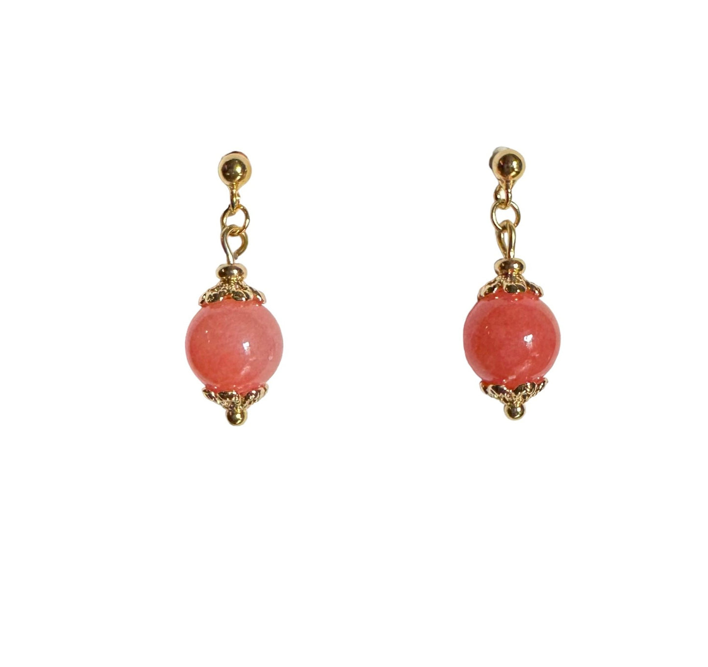 Boucles d'oreilles Luna en Calcite corail