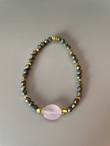 Bracelet Mahana en Calcédoine rose