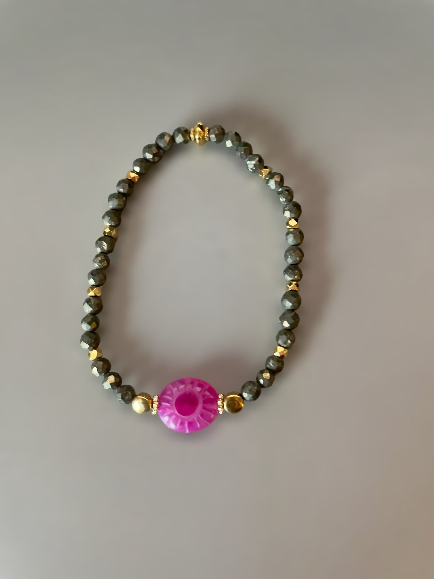 Bracelet Mahana en Agate fushia