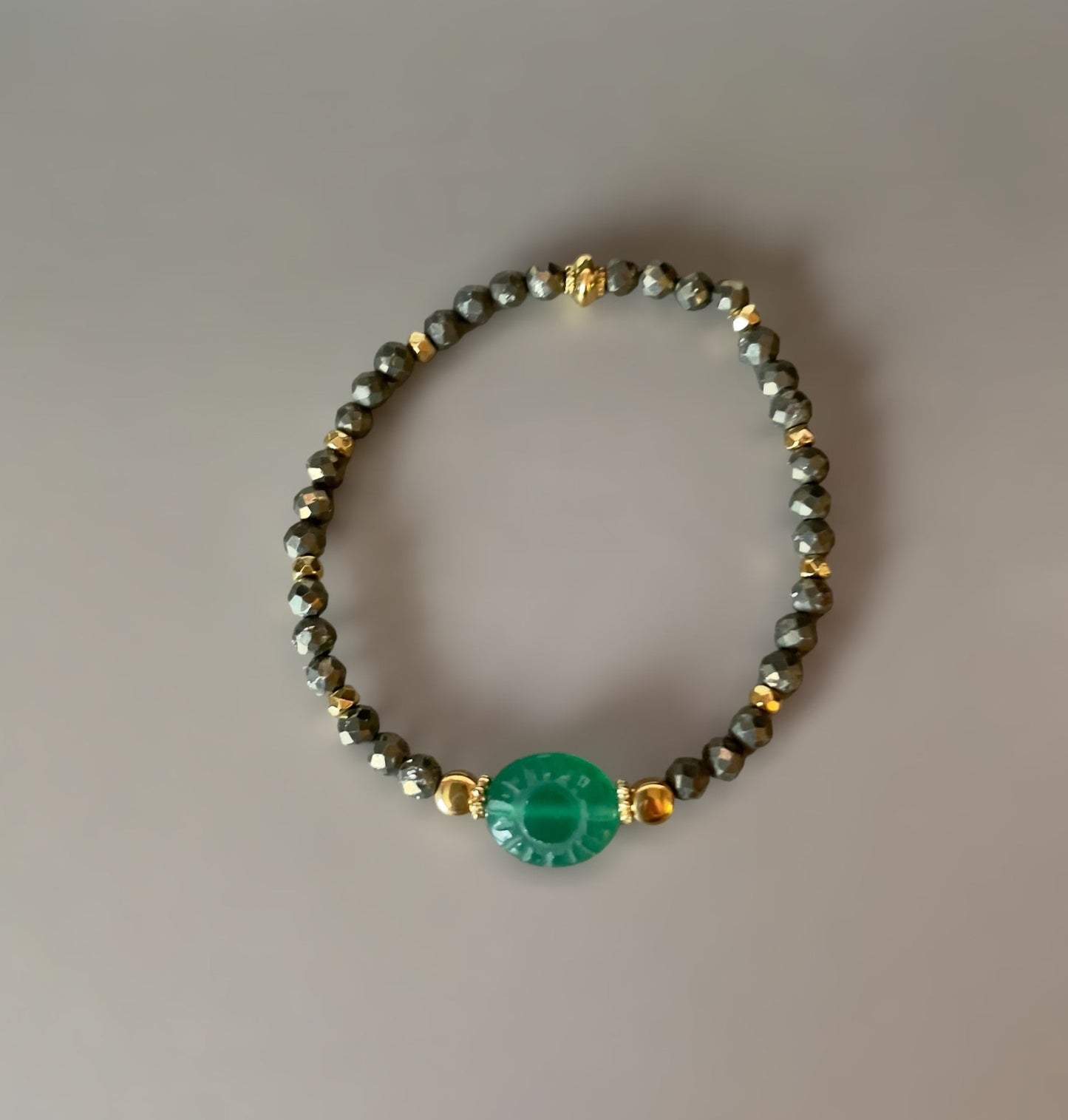 Bracelet Mahana en Onyx vert