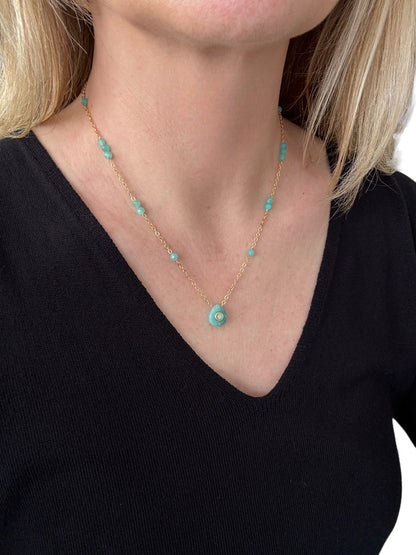 Collier Nefertiti en Amazonite