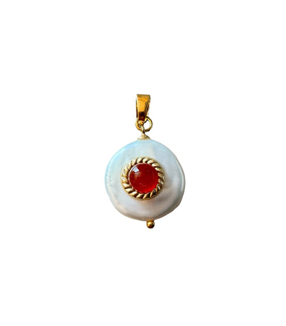 Pendentif Perlina grande Perle de culture et Cornaline