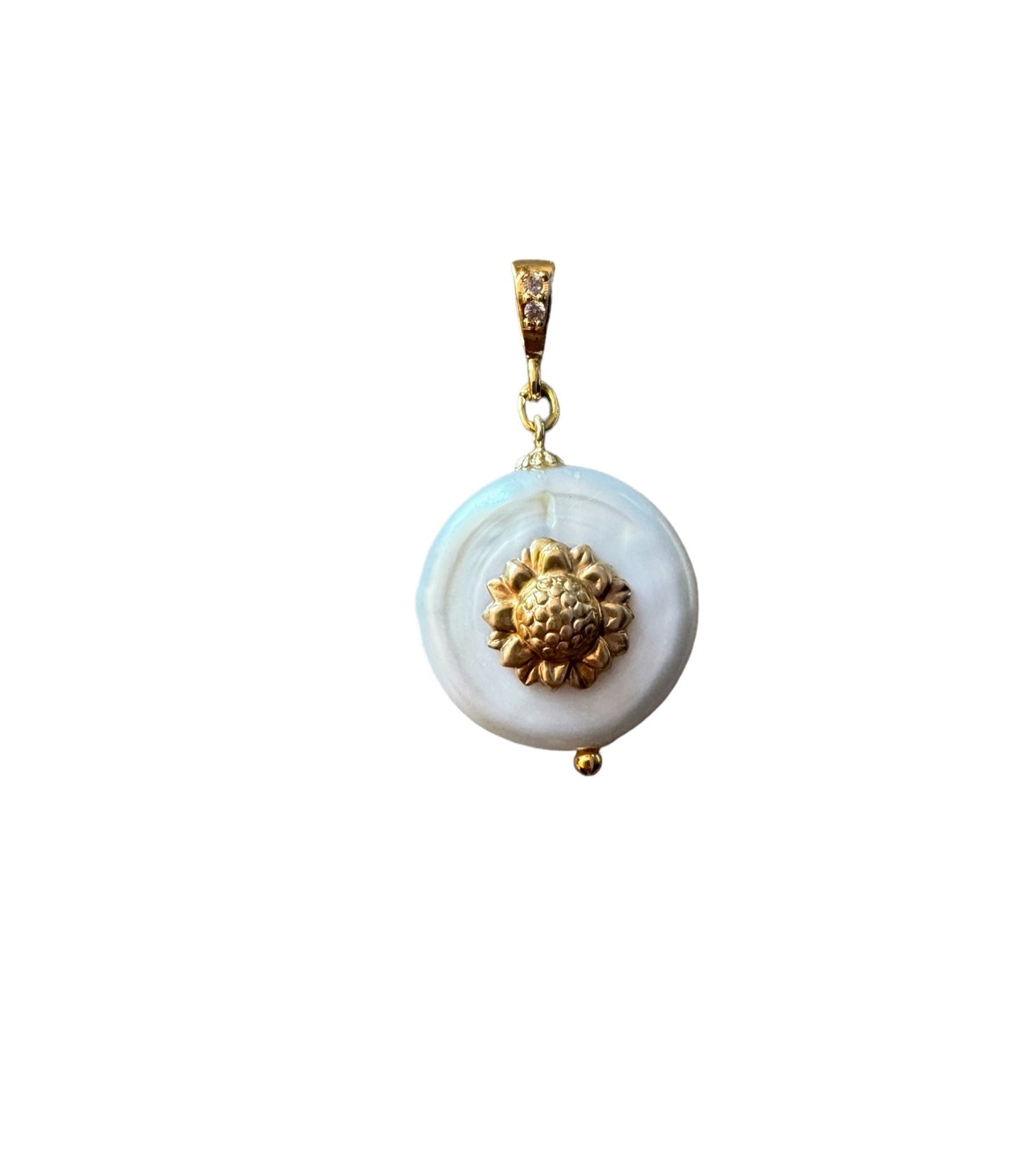 Pendentif Perlina grande Perle de culture et Fleur