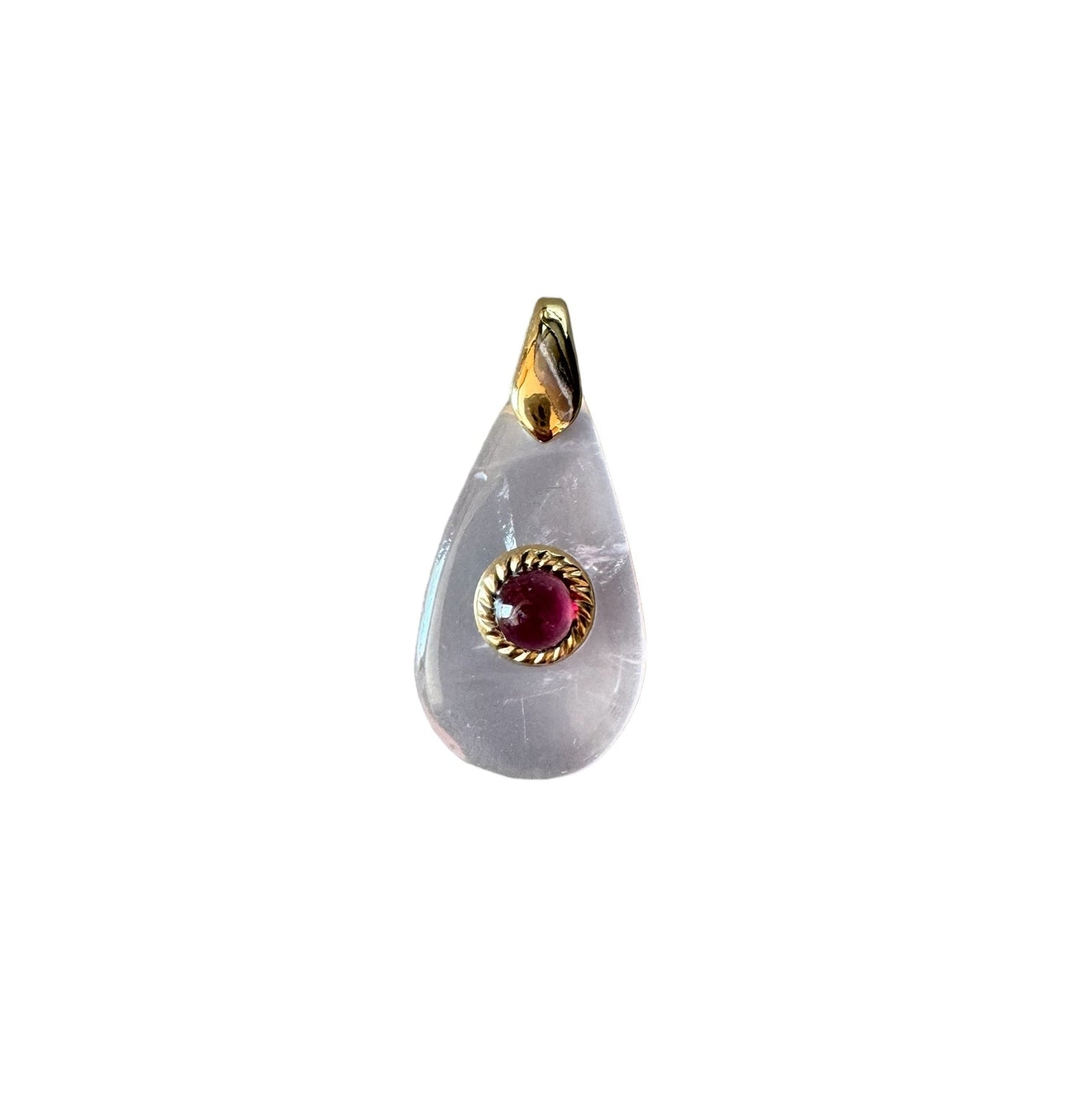 Pendentif Lumina en Quartz rose et Grenat