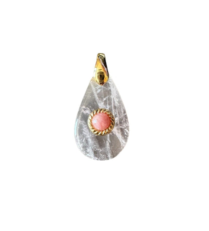 Pendentif Lumina en Quartz rose et Rhodocrosite