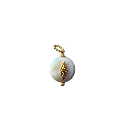 Pendentif Perlina petite Perle de culture et Losange sculpté