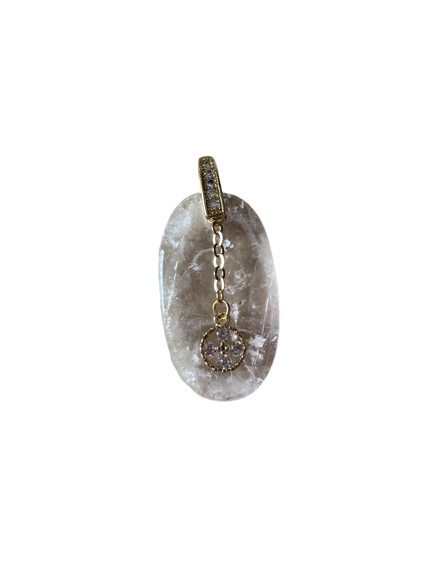 Pendentif Lumina en Quartz rose et fleur