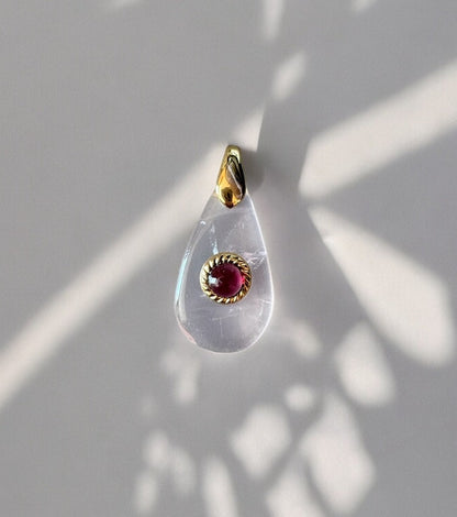 Pendentif Lumina en Quartz rose et Grenat