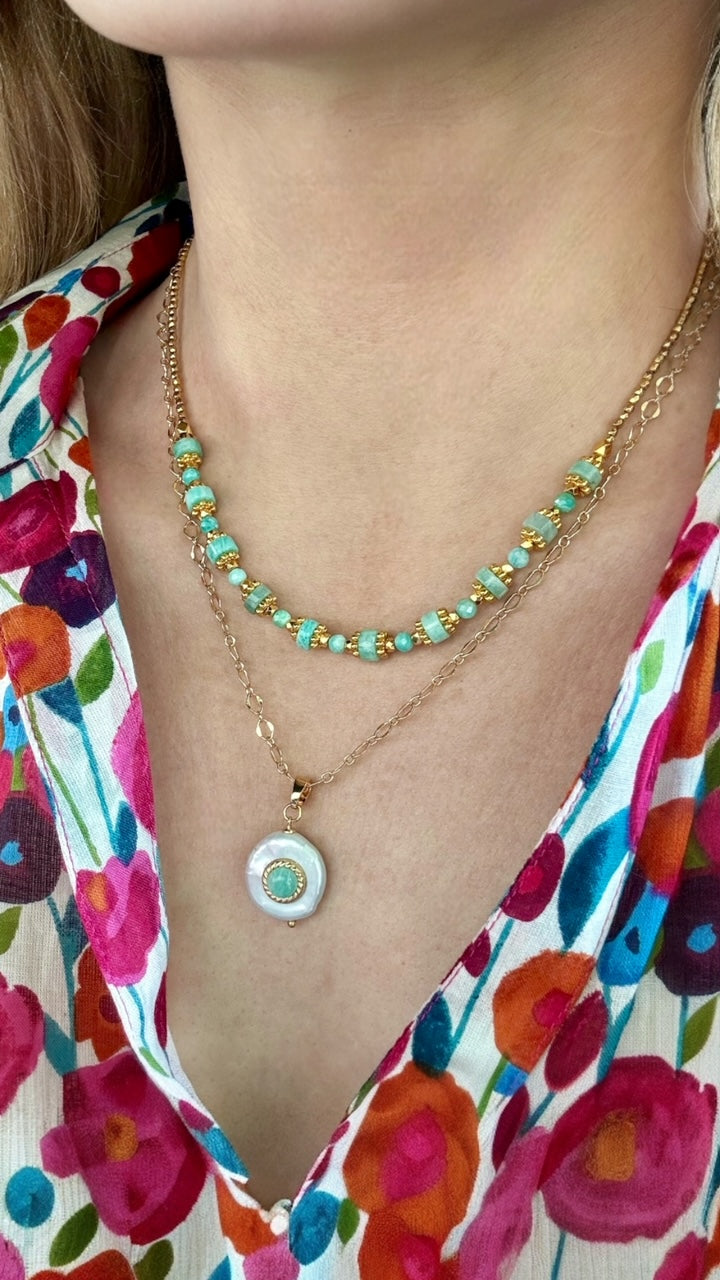 Collier Roma en Amazonite