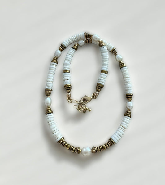 Collier Hawaï en Perles de culture et coquillages