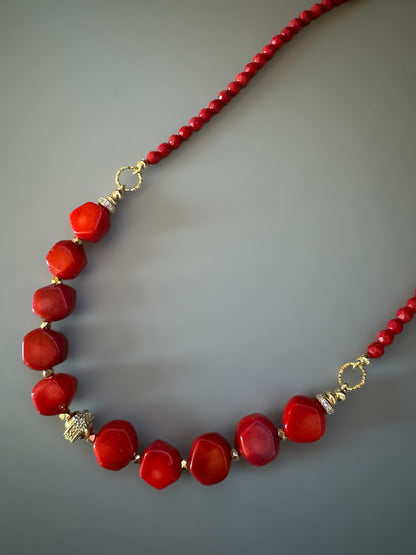 Collier Frida en Bambou corail rouge